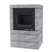 Poêle à bois XS54 BOX Ollaire 8kW Graphite Noir  (porte fonte peinte) - LORFLAM 