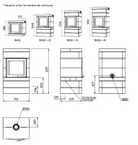Poêle à bois XS54 BOX Ollaire 8kW Graphite Noir  (porte fonte peinte) - LORFLAM 