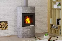 Poêle à bois XS54 BOX Ollaire Rondyline 8kW Graphite Noir (porte fonte peinte) - LORFLAM 