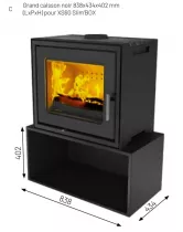 Poêle à bois XS60 Slim\'BOX 9kW Noir - LORFLAM 