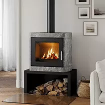 Poêle à bois XS60 Stone\'BOX 9kW Noir - LORFLAM 