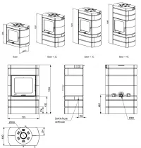 Poêle à bois XS60 Stone\'BOX 9kW Noir - LORFLAM 