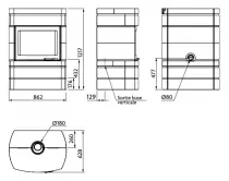 Poêle à bois XS68 BOX Ollaire Rondyline 11kW Graphite Noir (porte fonte peinte) - LORFLAM 