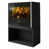 Poêle à bois Ziva 6.5kW acier Noir - ORANIER Réf. 549611