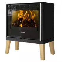 Poêle à bois Ziva 6.5kW acier Noir - ORANIER Réf. 549611