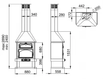 Poêle cheminée à bois Bronpi Ebro 15kW Anthracite