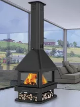 Poêle cheminée à bois Bronpi Huelva 16kW Anthracite
