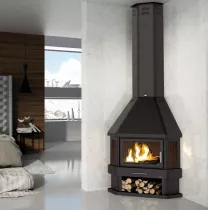 Poêle cheminée à bois Bronpi Lorca-R 14kW Anthracite