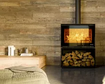 Poêle-cheminée à bois Thermorossi Fullmoon 10.6kW Noir mat