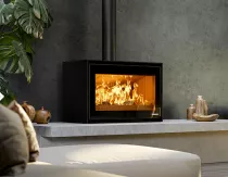 Poêle-cheminée à bois Thermorossi Moon 10.6kW Noir mat