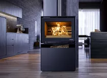 Po&ecirc;le-chemin&eacute;e &agrave; bois Thermorossi Moonlight 10.6kW Noir mat