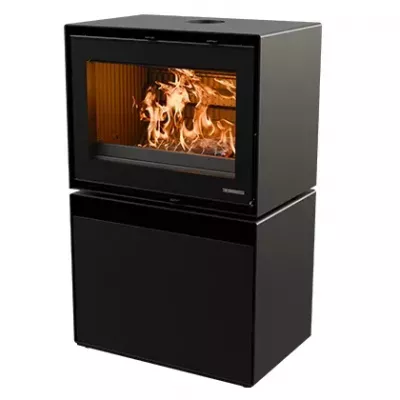 Po�le-chemin�e � bois Thermorossi Moonlight 10.6kW Noir mat