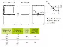 Po&ecirc;le-chemin&eacute;e &agrave; bois Thermorossi Moonlight 10.6kW Noir mat