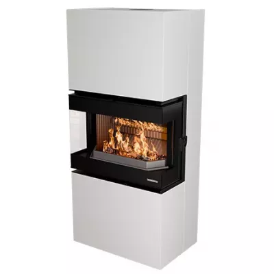 Po�le-chemin�e � bois Thermorossi Trilogie 10.6kW Noir mat