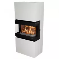 Po&ecirc;le-chemin&eacute;e &agrave; bois Thermorossi Trilogie 10.6kW Noir mat