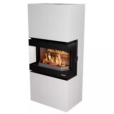 Po�le-chemin�e � bois Thermorossi Trilogie 10.6kW Noir mat