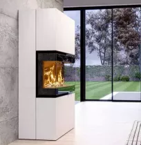 Po&ecirc;le-chemin&eacute;e &agrave; bois Thermorossi Trilogie 10.6kW Noir mat