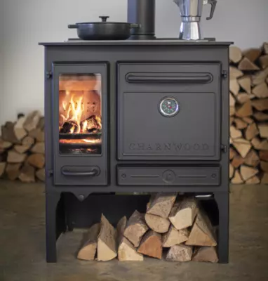 Po�le de cuisson / Cuisini�re � bois Haven 6kW b�cher - CHARNWOOD R�f. 009/HAVEN05SS