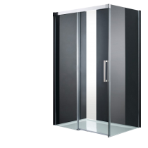 Porte coulissante avec retour fixe Trendy 120x80cm verre transparent profilé Chromé- O\'DESIGN Réf. TRENDY120