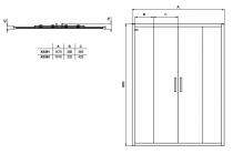 Porte coulissante Connect 2 100cm verre transparent profilés Noir mat - Ideal Standard Réf. K9273V3