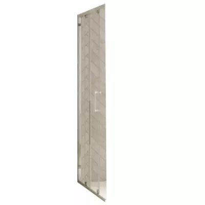 Porte coulissante d\'angle Smart Design A/C 100cm verre transparent profil�s Chrom� / partie fixe � gauche - KINEDO PA90276CTNEG