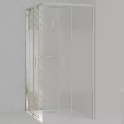 Porte coulissante d\'angle Smart Design A/C 70cm verre Cosmos profil� Chrom� / Partie fixe � gauche - KINEDO R�f. PA90160CCOEG