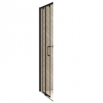 Porte coulissante d\'angle Smart Design A/C 75cm verre transparent profilé Noir / Partie fixe à gauche - KINEDO PA90161NTNEG