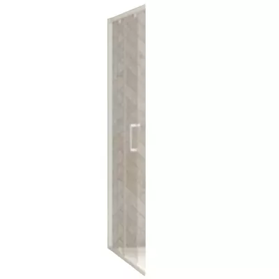Porte coulissante d\'angle Smart Design A/C 80cm verre transparent profil� Blanc / Partie fixe � gauche - KINEDO R�f. PA90162BTNE