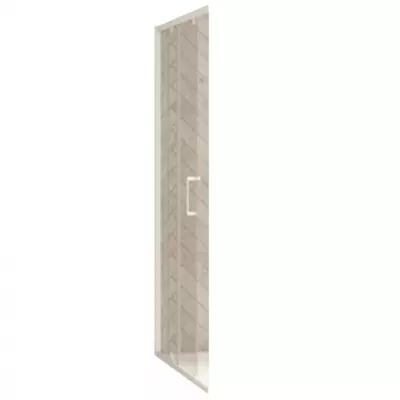 Porte coulissante d\'angle Smart Design A/C 80cm verre transparent profil�s Blanc / partie fixe � gauche - KINEDO PA90272BTNEG