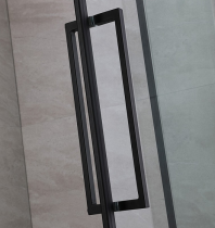 Porte coulissante Deliss 160cm verre transparent profilé Noir - O\'DESIGN Réf. DEL24VTN