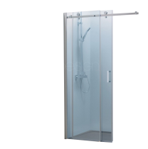 Porte coulissante Epona 110cm verre transparent profilé Chromé - O\'DESIGN Réf. EPO20VTC