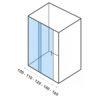 Porte coulissante Helios 120cm verre transparent profilé Chromé - OZE Réf. HELC120C