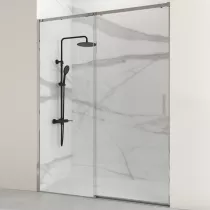 Porte coulissante Helios 140cm verre transparent profilé Chromé - OZE Réf. HELC140C