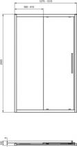 Porte coulissante I.Life 130cm verre transparent profilé Argent brillant - Ideal Standard Réf. T4947EO