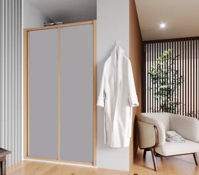 PORTE COULISSANTE JAPANDI 120x195 OPAQUE TRAITE BOIS SANS BARRETTE - Atelier du Bain R�f. JAPCOULSSB120SDTW2