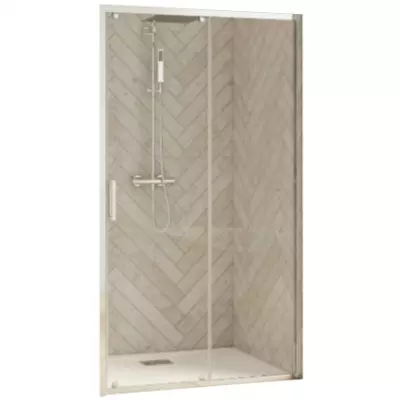 Porte coulissante Smart Design C 110cm verre transparent profil�s Chrom� - KINEDO R�f. PA90243CTNE