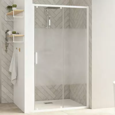 Porte coulissante Smart Design C 180cm verre Cosmos profil�s Blanc - KINEDO R�f. PA90255BCOE