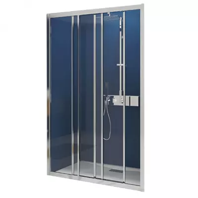 Porte coulissante Smart Express 2V 110cm verre transparent profil�s Chrom� - KINEDO R�f. PA1963CTNE