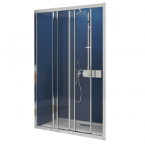 Porte coulissante Smart Express 2V 110cm verre transparent profilés Chromé - KINEDO Réf. PA1963CTNE