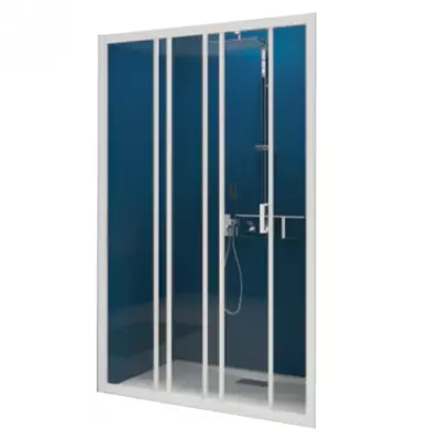Porte coulissante Smart Express 2V 90cm verre transparent profil�s Blanc - KINEDO R�f. PA1961BTNE