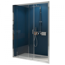 Porte coulissante Smart Express C 100cm verre transparent profilés Chromé - KINEDO Réf. PA1911CTNE