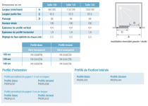 Porte coulissante Supra C 100cm profilé Blanc verre Transparent - KINEDO Réf. PA1540BTN