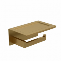 Porte-papier toilettes FLOÉ avec tablette Or brossé PVD - O\'DESIGN Réf. FPTSOB