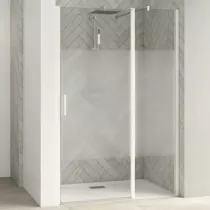 Porte pivotante + partie fixe Smart Design P 110cm verre Cosmos profilés Blanc - KINEDO Réf. PA9050BCOE