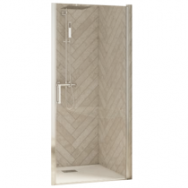 Porte pivotante + partie fixe Smart Design P 120cm verre transparent profilés Chromé - KINEDO Réf. PA9051CTNE