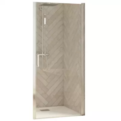 Porte pivotante + partie fixe Smart Design P 170cm verre transparent profil�s Chrom� - KINEDO R�f. PA9056CTNE