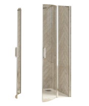 Porte pivotante 1/4 de rond Smart Design R/P 100x100cm verre transparent profilés Chromé - KINEDO Réf. PA90199CTNE
