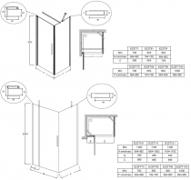 Porte pivotante Contra 110cm à installer en angle verre Transparent profilé Chromé - Jacob Delafon Réf. E22T111-GA