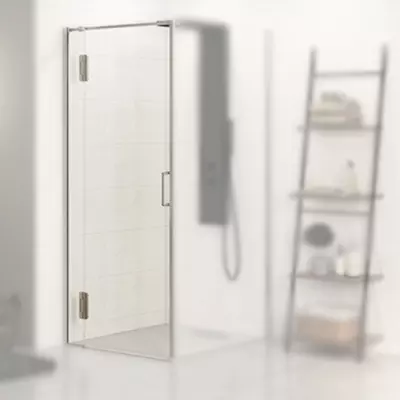 Porte pivotante Ekinox P+F 100cm profil� Inox bross� / charni�res � gauche / pour paroi retour - KINEDO R�f. PA4243ITNEG