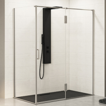 Porte pivotante Ekinox P+F 140cm profilé Inox brossé / charnières à droite / pour paroi retour -  KINEDO Réf. PA4245ITNED